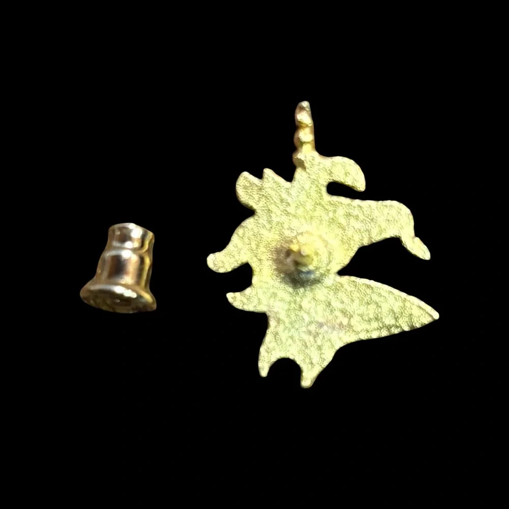 Vintage 1981 Avon Tiny Gold Unicorn Pin Brooch Rhinestone Eye